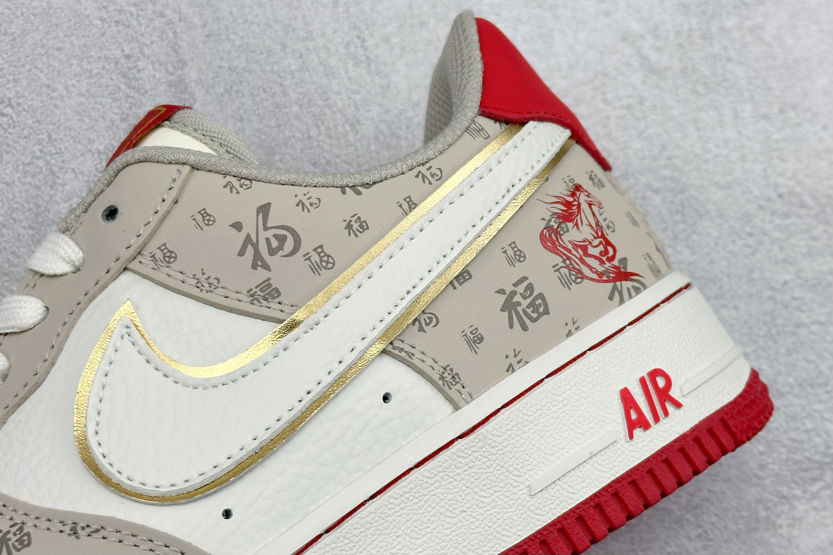 SC版NIke Air Force 1 '07 Low “马年限定--福韵米红” 空军一号低帮 运动鞋 休闲鞋 NH0601-502