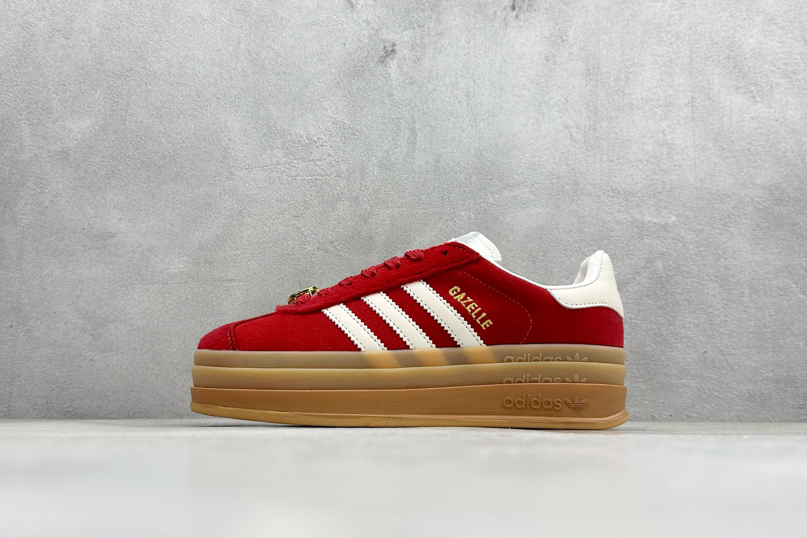 FX版Adidas Originals Gazelle Bold 马年限定 三叶草厚底休闲防滑耐磨低帮板鞋 KJ4293