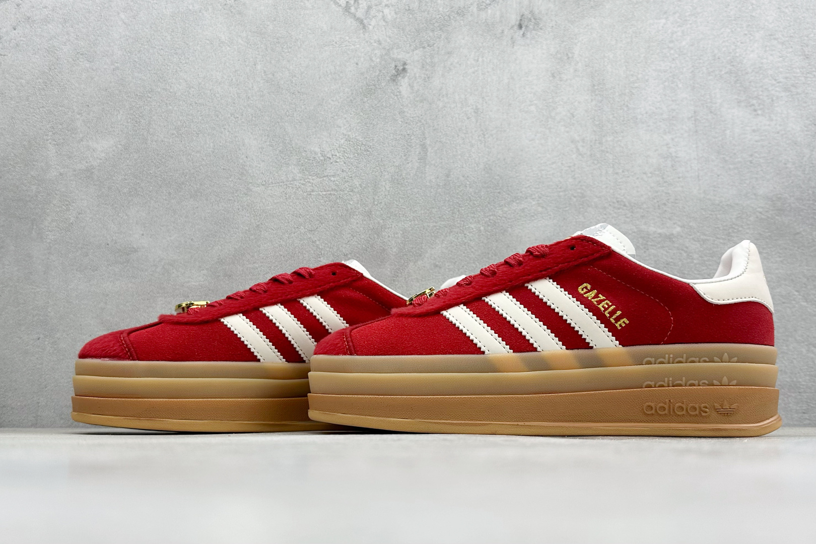 FX版Adidas Originals Gazelle Bold 马年限定 三叶草厚底休闲防滑耐磨低帮板鞋 KJ4293