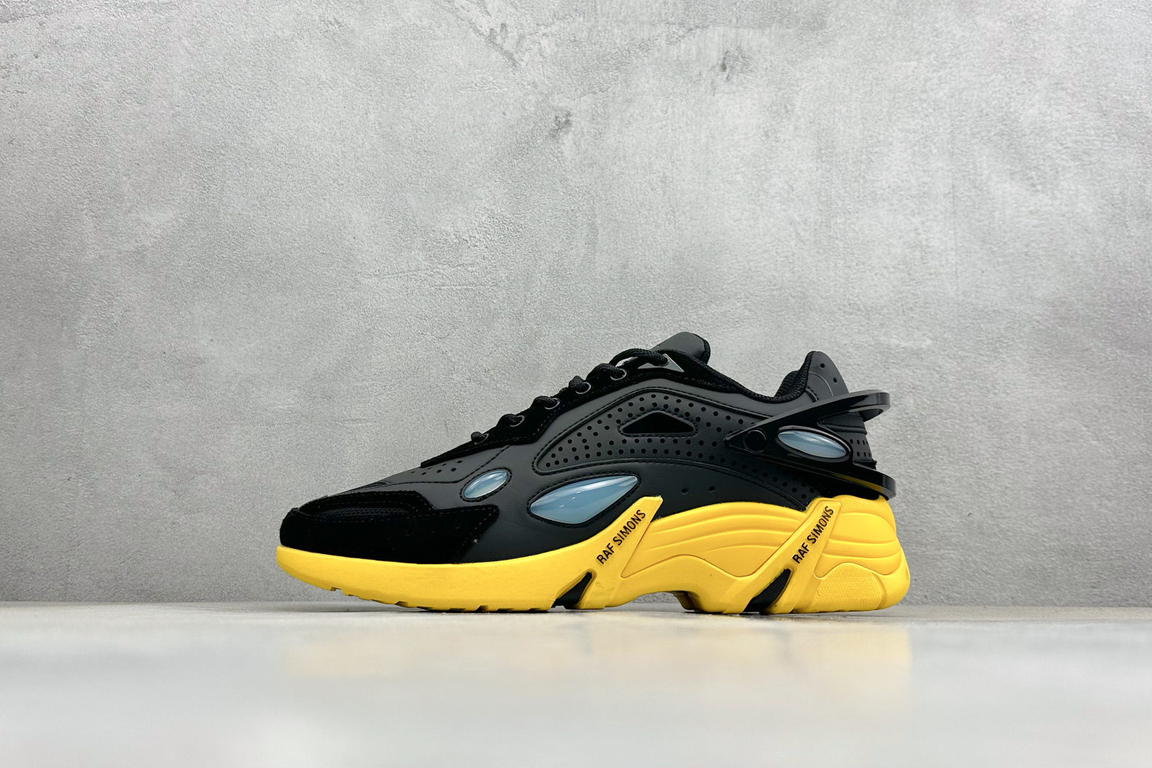 RAF SIMONS Cylon-21 织物皮革 圆头系带 低帮 生活休闲鞋 HR740003L