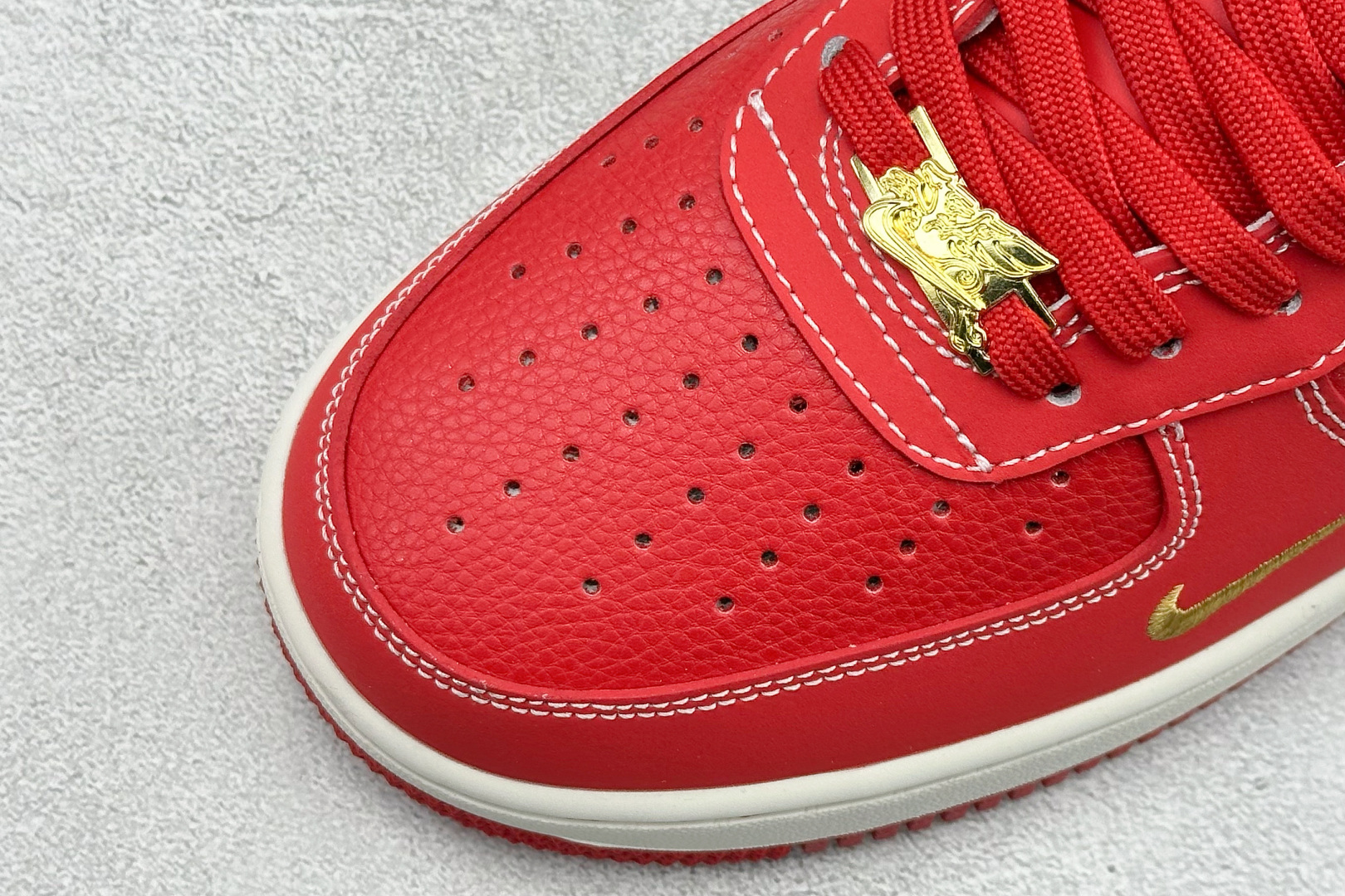 SC版Nike Air Force 1'07 Low 马年限定 丹红凝金 空军一号低帮休闲板鞋 NH0601-523