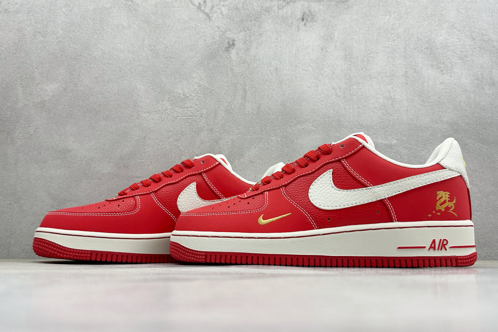 SC版Nike Air Force 1'07 Low 马年限定 丹红凝金 空军一号低帮休闲板鞋 NH0601-523