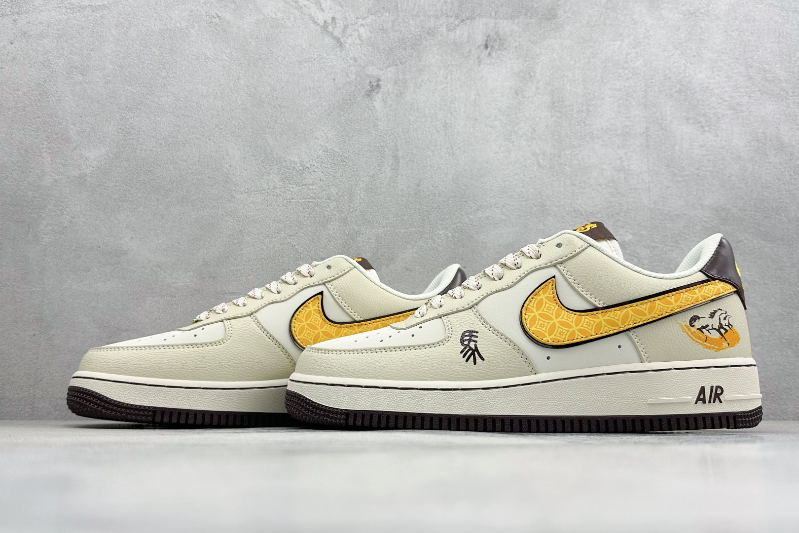 260 SC版Nike Air Force 1'07 Low 马年限定 米杏金纹 空军一号低帮休闲板鞋 NH0601-504