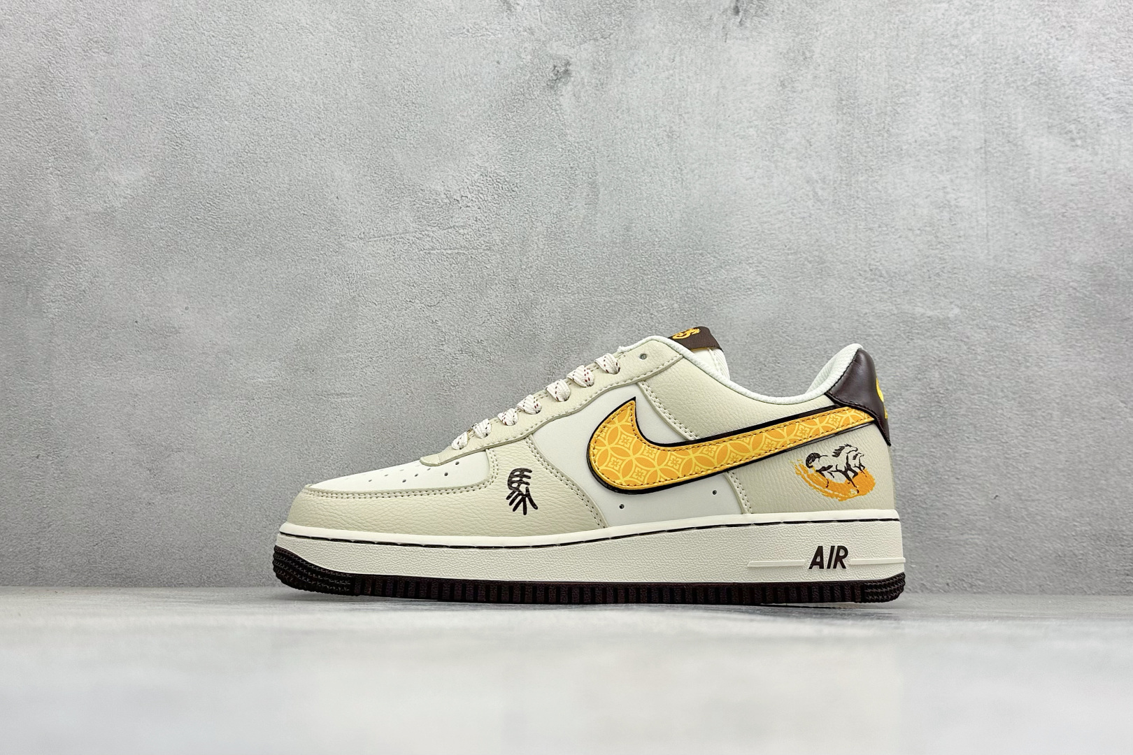 260 SC版Nike Air Force 1'07 Low 马年限定 米杏金纹 空军一号低帮休闲板鞋 NH0601-504