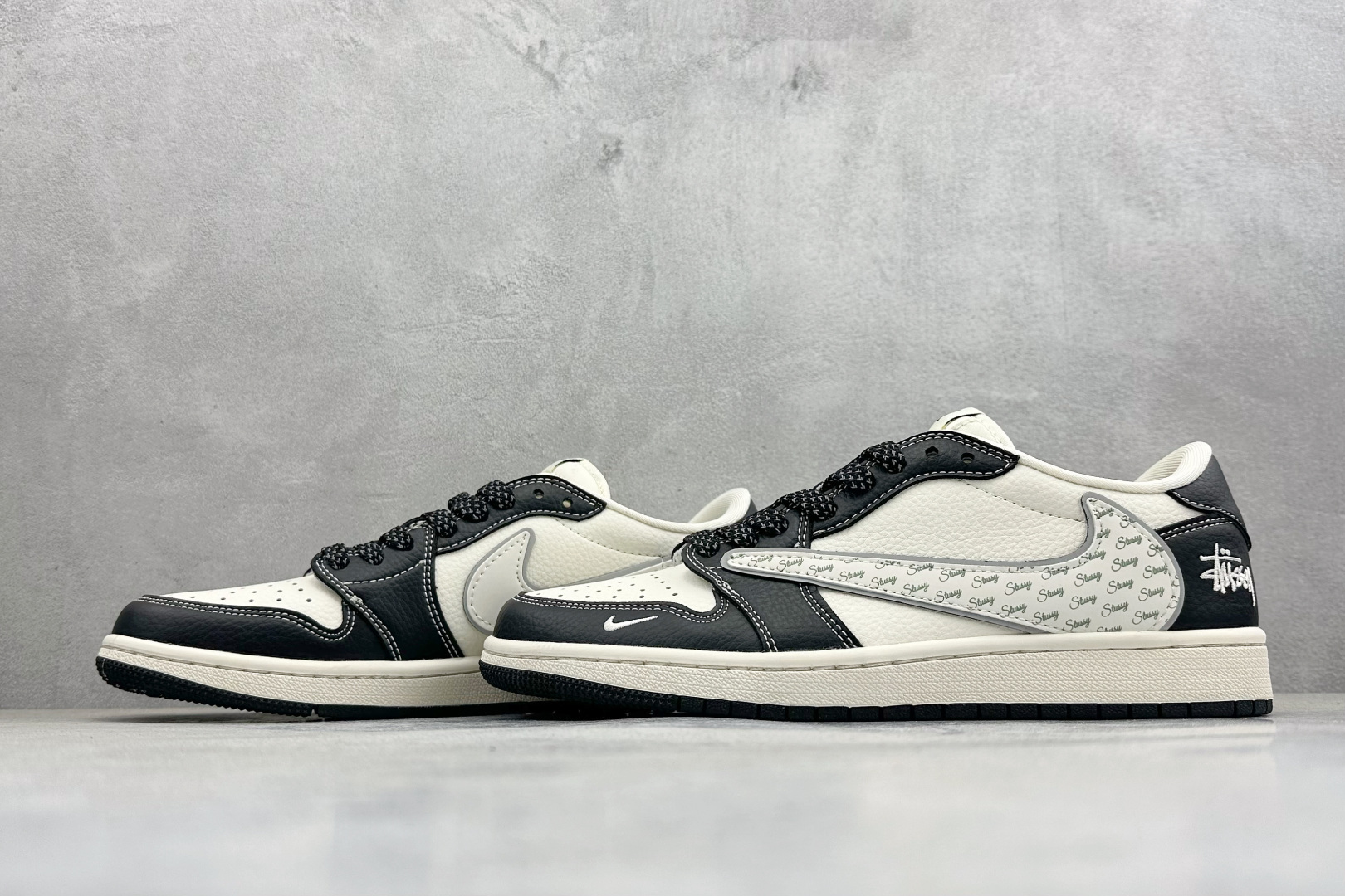 280 Air Jordan 1 Low AJ1 乔1 斯图西联名 高端定制 倒钩低帮复古篮球鞋 DM7866-125