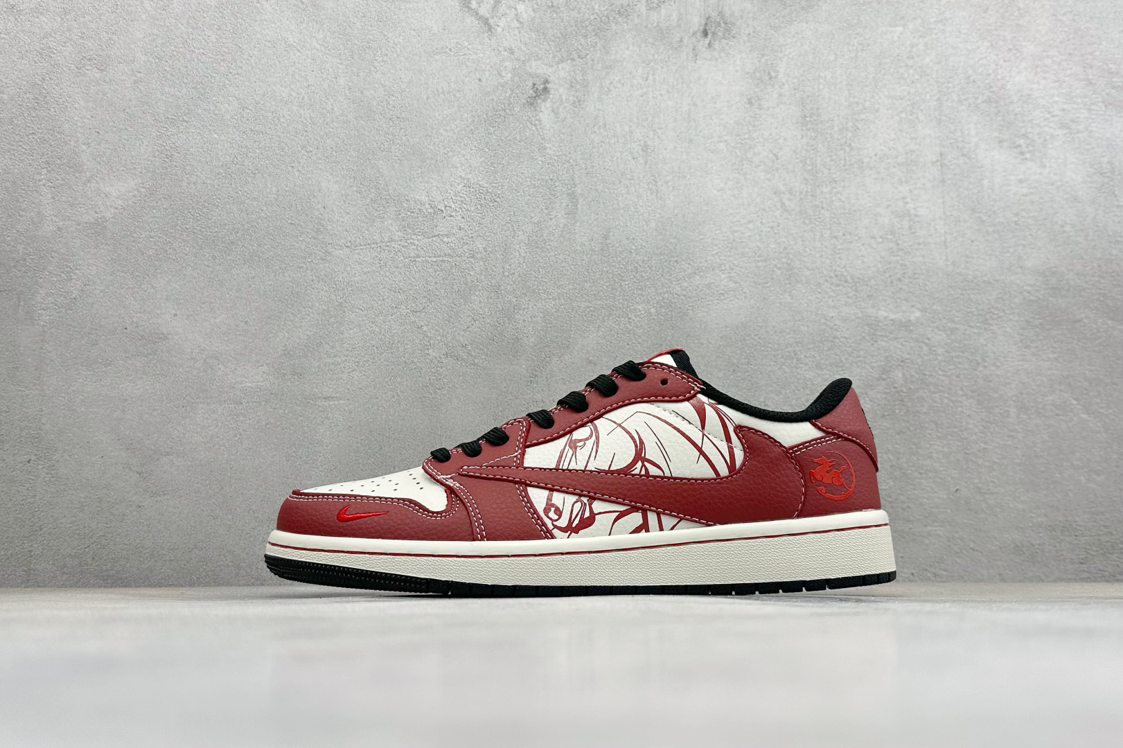 SC版Travis Scott x Fragment Design x Air Jordan 1 Low SP AJ1 乔1马年限定 白红绘影 低帮文化休闲板鞋 NH0601-065 SC版Travis Scott x Fragment Design x Air Jordan 1 Low SP AJ1 乔1马年限定 白红绘影 低帮文化休闲板鞋 NH0601-065