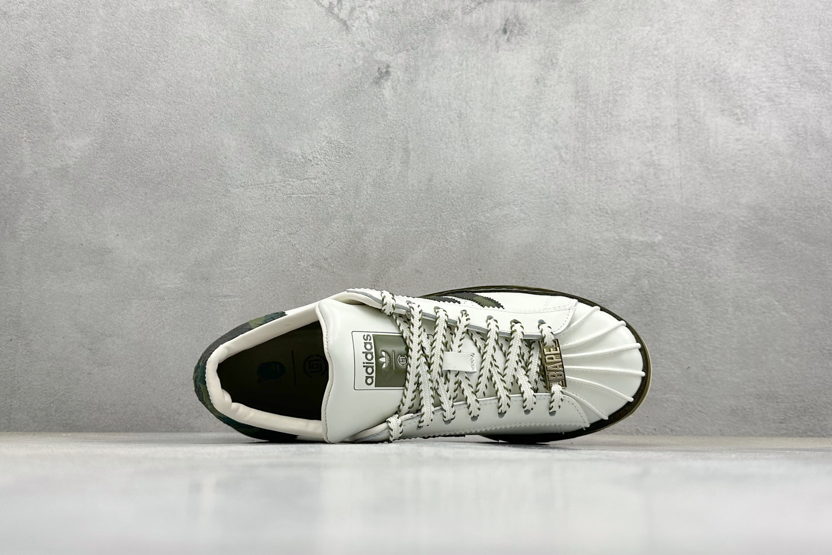 380 PK版Adidas CLX BAPE SUPERBY E 陈冠希联名 锯齿休闲板鞋 KJ1473