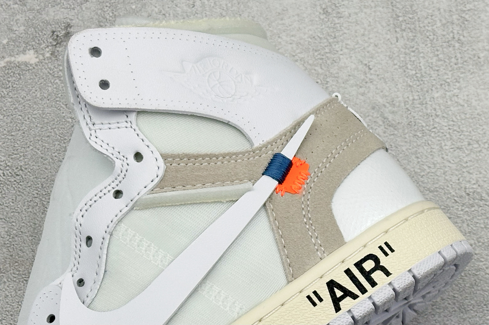 F版OFF-WHITE × Jordan Air Jordan 1 High White the ten 白蓝 欧洲限定 AQ0818-100