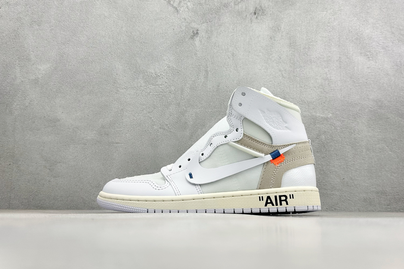 F版OFF-WHITE × Jordan Air Jordan 1 High White the ten 白蓝 欧洲限定 AQ0818-100