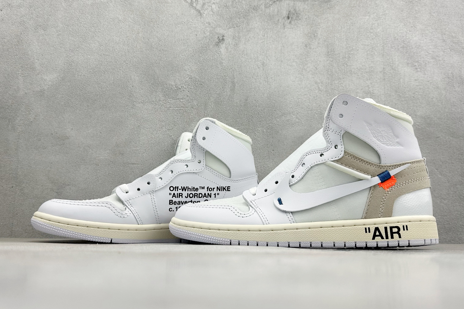 F版OFF-WHITE × Jordan Air Jordan 1 High White the ten 白蓝 欧洲限定 AQ0818-100