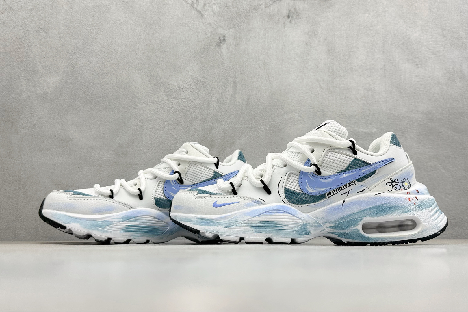 Nike Air Max Fusion 樱花天使 双层 少女心 复古经典 潮流时尚 舒适百搭 低帮跑步鞋 CJ1671-100