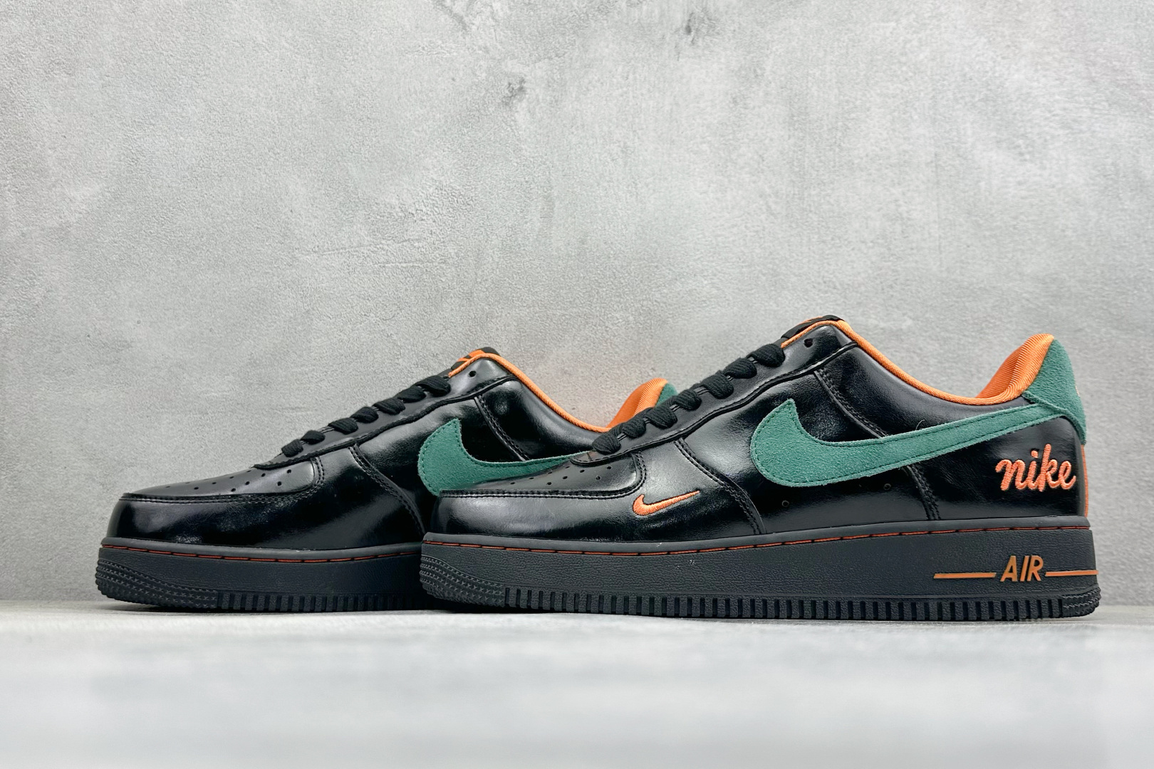 SC版Nike Air Force 1'07 Low 黑绿橙影 空军一号低帮休闲板鞋 FV3694-106