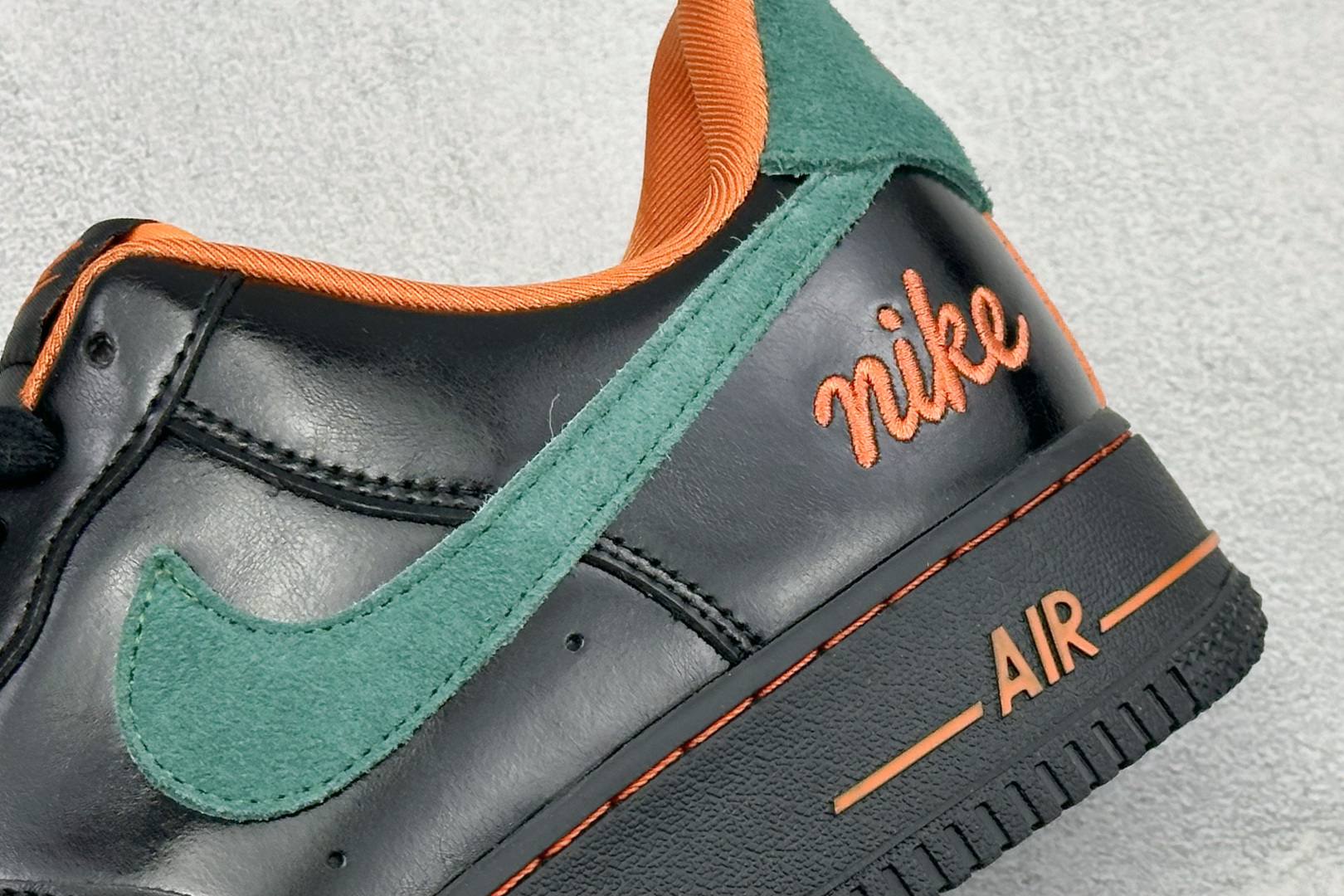 SC版Nike Air Force 1'07 Low 黑绿橙影 空军一号低帮休闲板鞋 FV3694-106