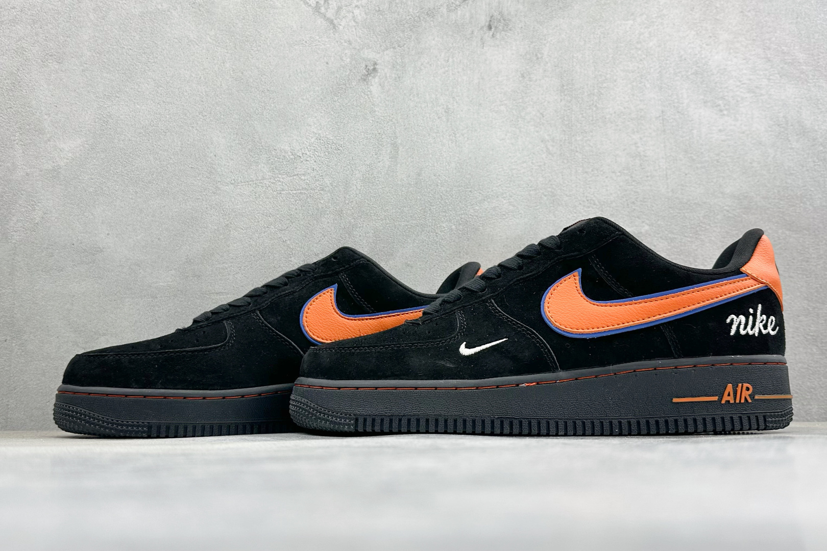 260 SC版Nike Air Force 1'07 Low 黑麂橙勾 空军一号低帮休闲板鞋 FV3694-109