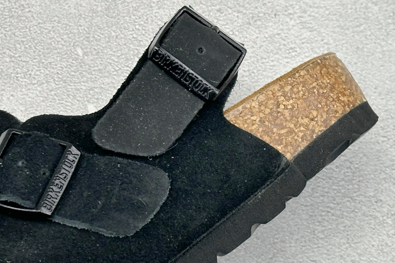 170 Birkenstock Boston 勃肯绒面金属针扣软木底包头拖鞋 1028337
