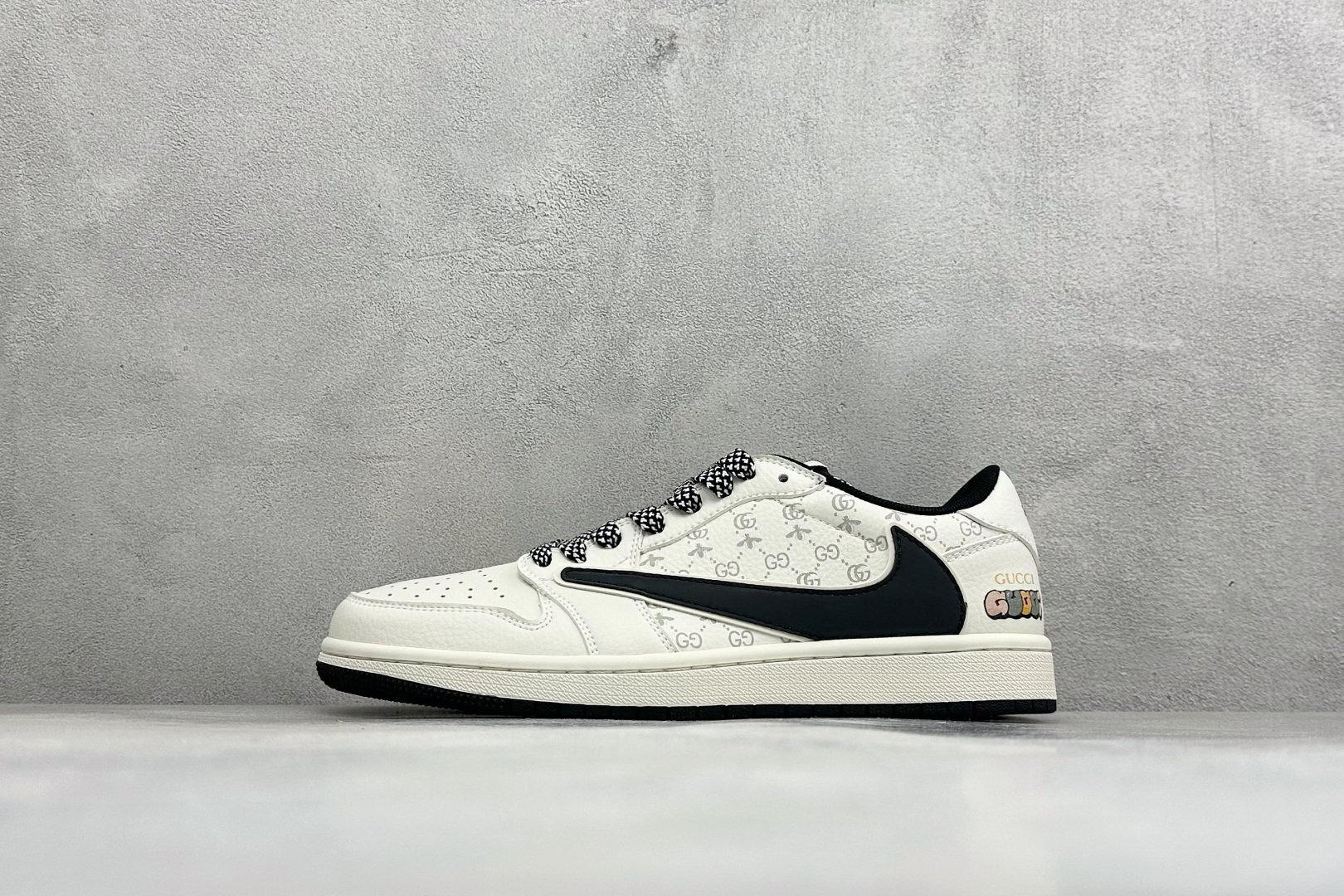 福利特价 Air Jordan 1 Low AJ1 乔1 联名 高端定制 倒钩低帮复古篮球鞋 #定制皮料 原厂3D打印 