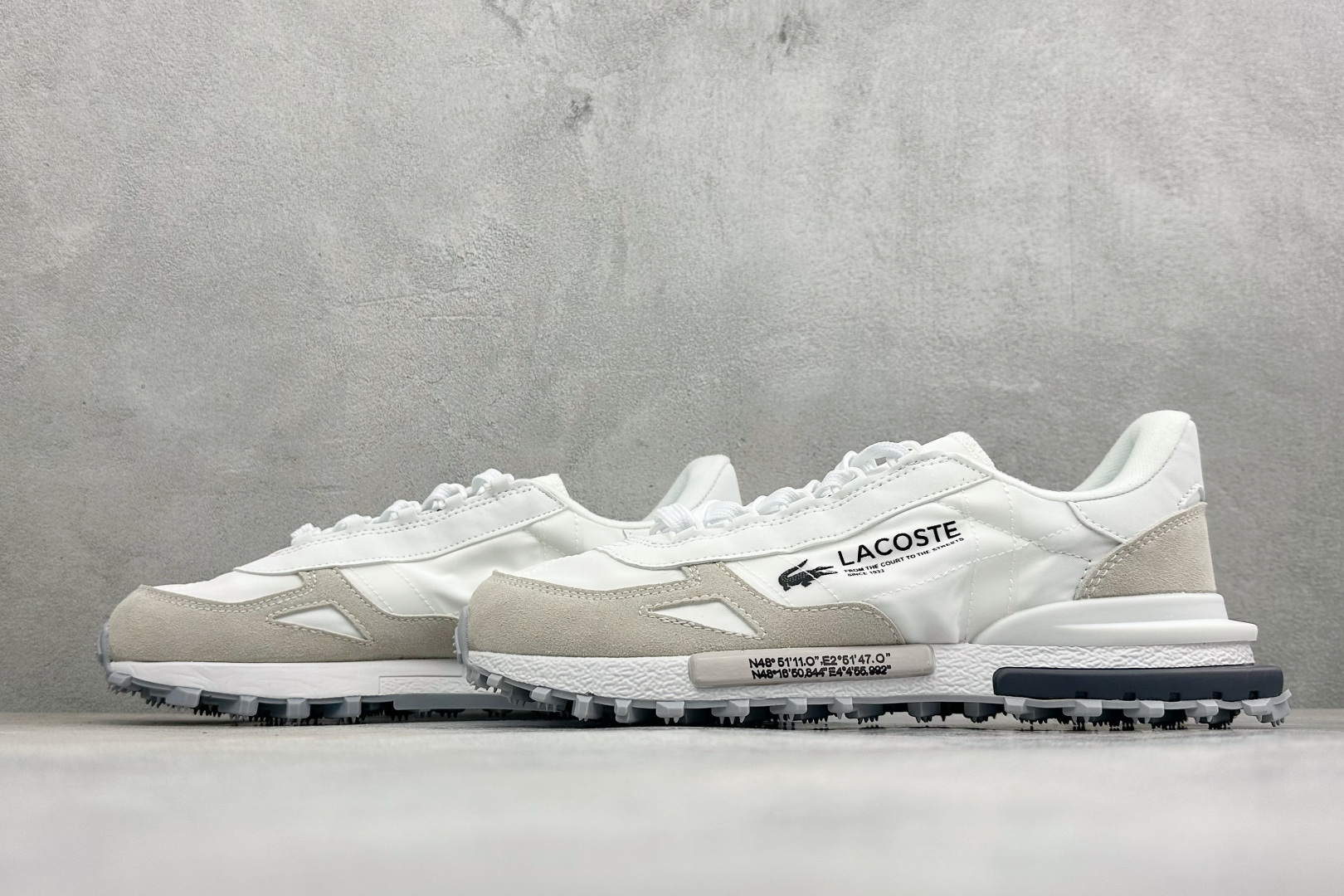 LACOSTE法国鳄鱼 织物牛剖层革 圆头系带 低帮 生活休闲鞋 尺码：40-45 