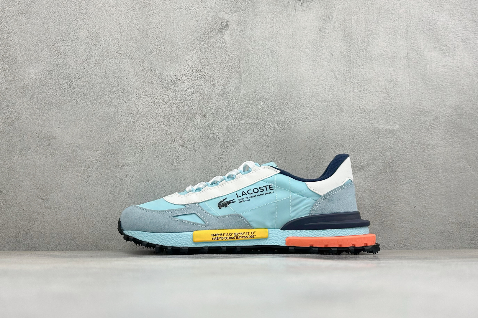 LACOSTE法国鳄鱼 织物牛剖层革 圆头系带 低帮 生活休闲鞋 尺码：40-45 
