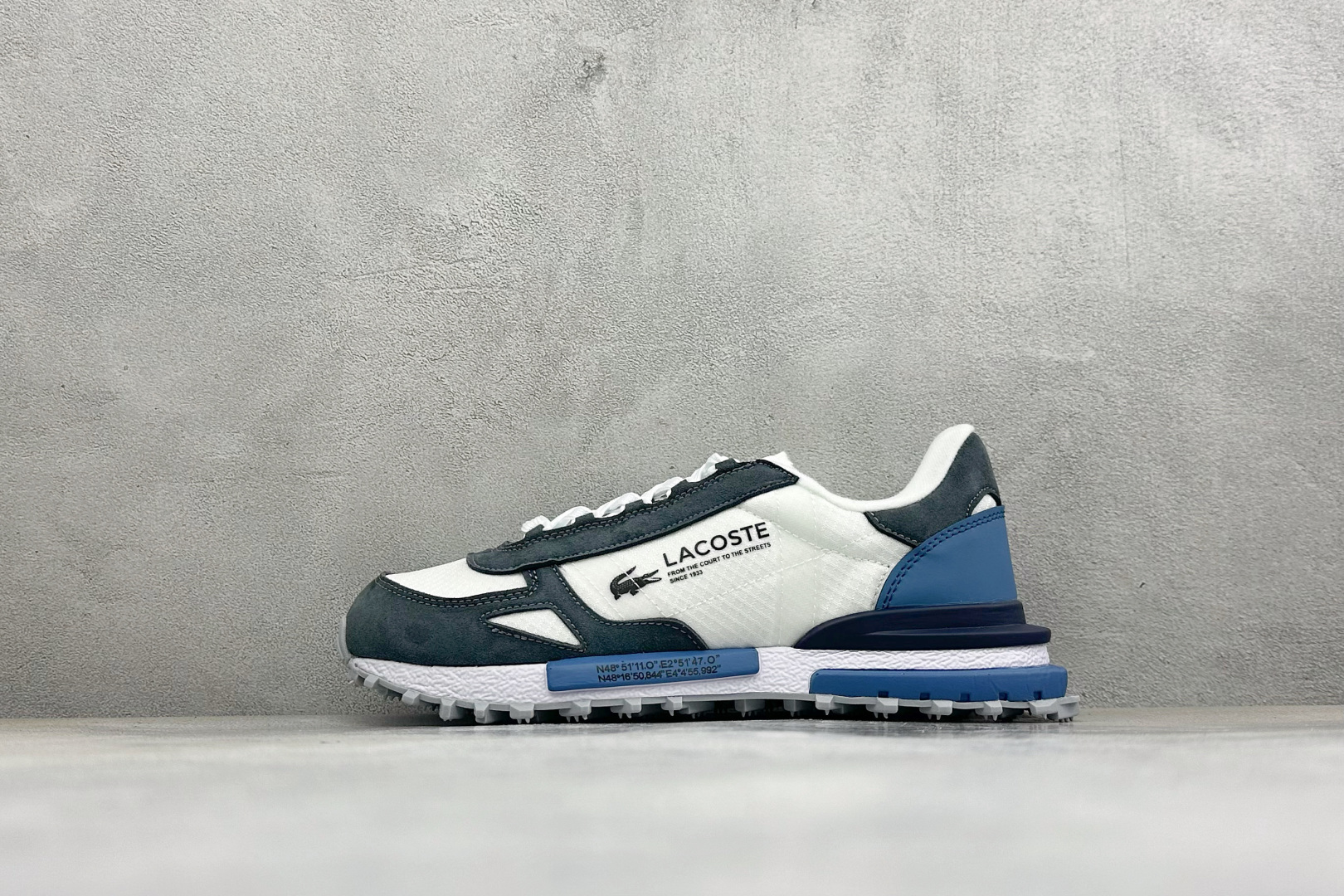 LACOSTE法国鳄鱼 织物牛剖层革 圆头系带 低帮 生活休闲鞋 尺码：40-45 