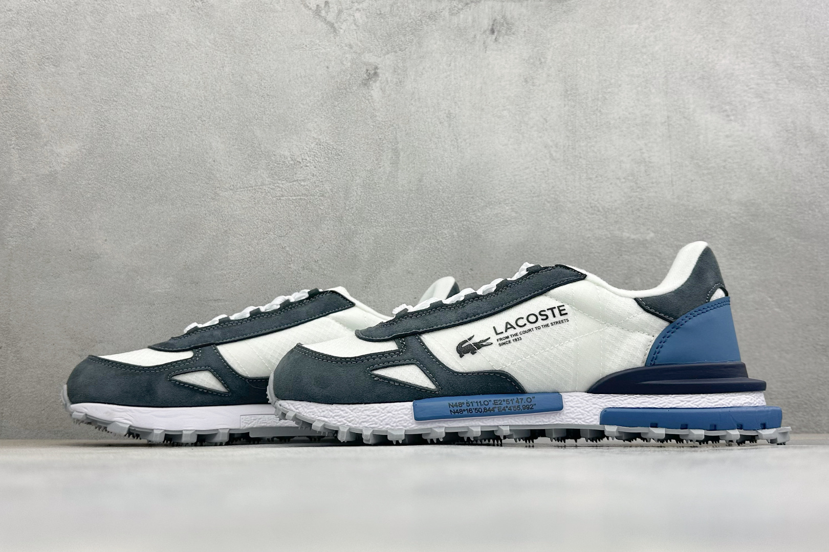 LACOSTE法国鳄鱼 织物牛剖层革 圆头系带 低帮 生活休闲鞋 尺码：40-45 