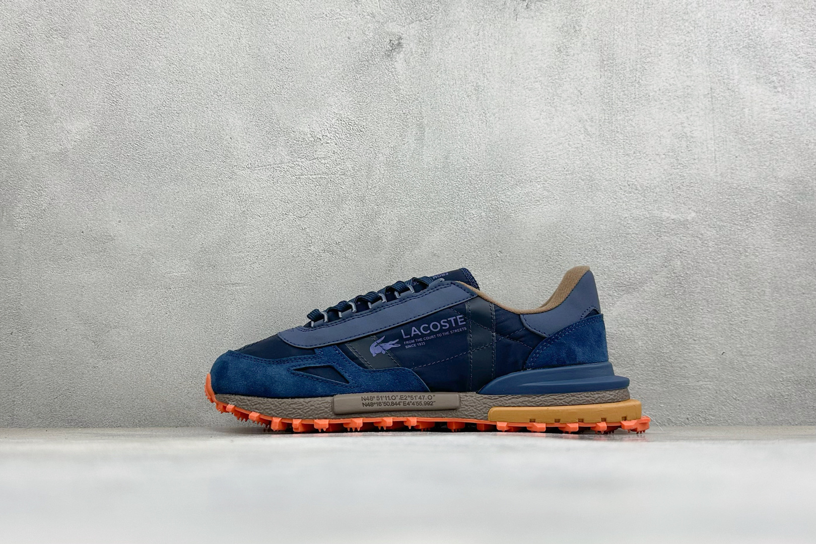 LACOSTE法国鳄鱼 织物牛剖层革 圆头系带 低帮 生活休闲鞋 尺码：40-45 