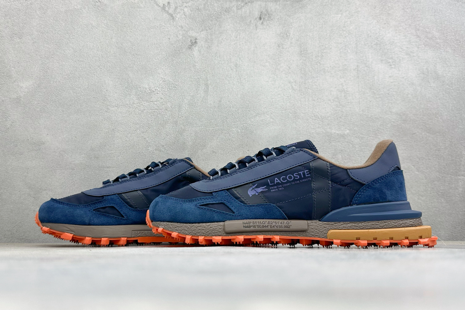 LACOSTE法国鳄鱼 织物牛剖层革 圆头系带 低帮 生活休闲鞋 尺码：40-45 
