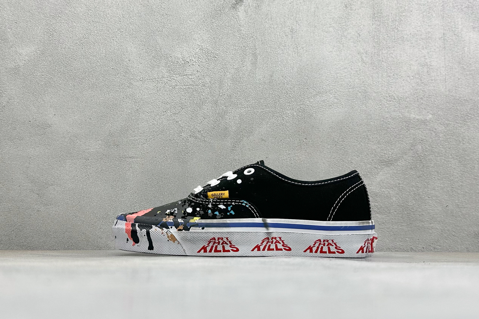 OTW By Vans × Gallery Dept. Authentic 44 联名款 高阶支线复古泼墨做旧帆布鞋 鞋