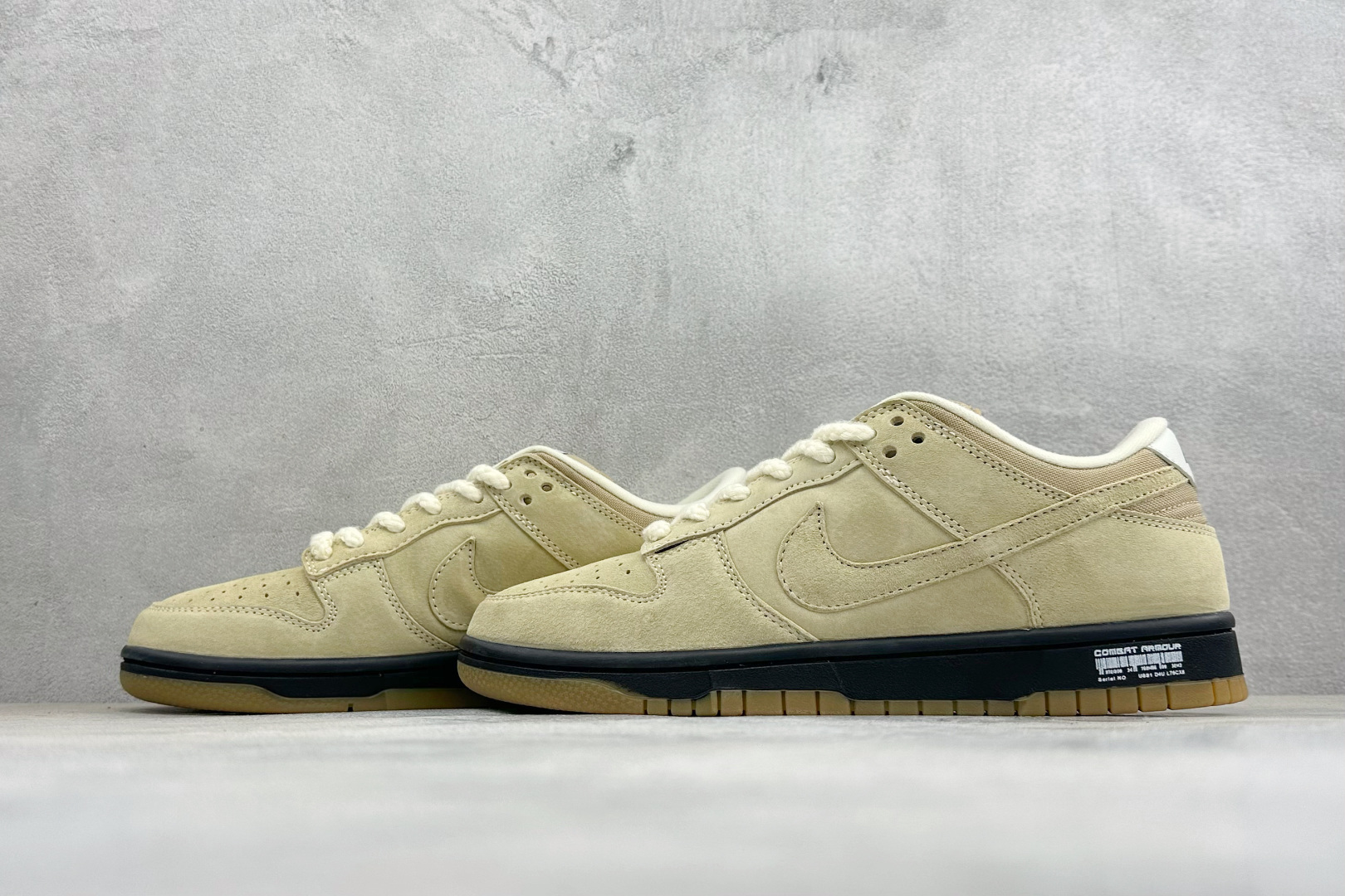 K版Nike SB Dunk Low 卡其黑灰勾 低帮休闲板鞋 #定制鞋盒 超高清洁度 皮料切割干净无任何毛边 细节完美