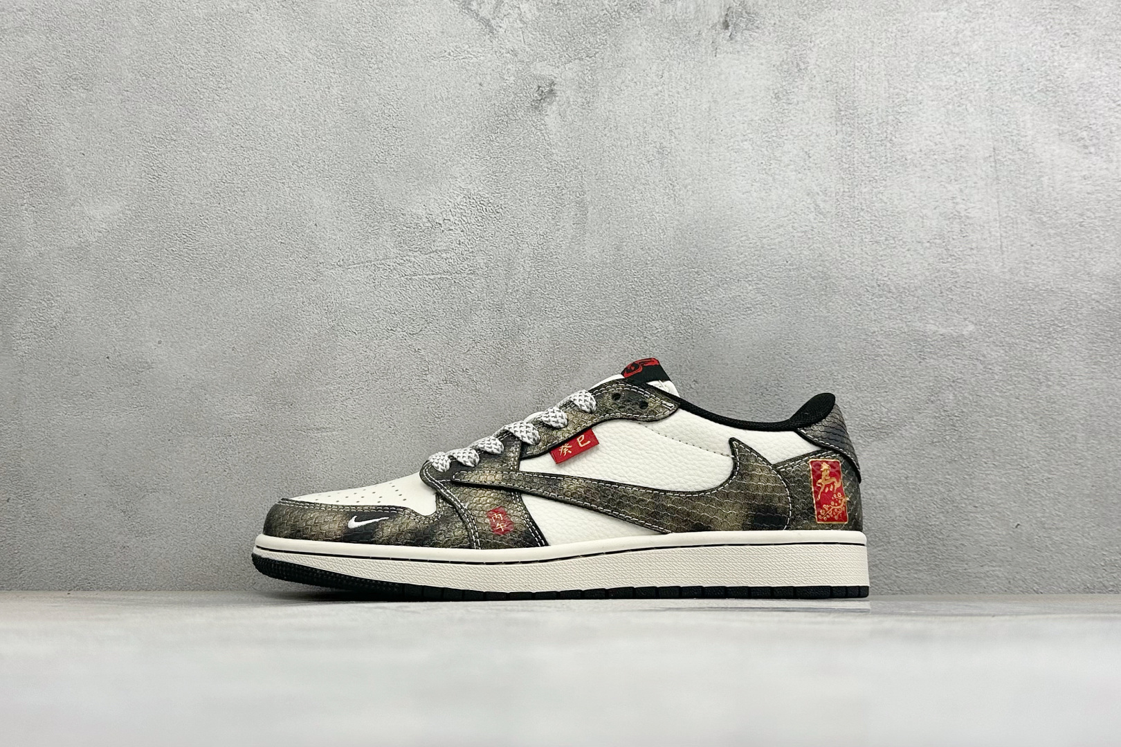 福利特价 Air Jordan 1 Low AJ1 乔1 联名 高端定制 倒钩低帮复古篮球鞋 #定制皮料 原厂3D打印 