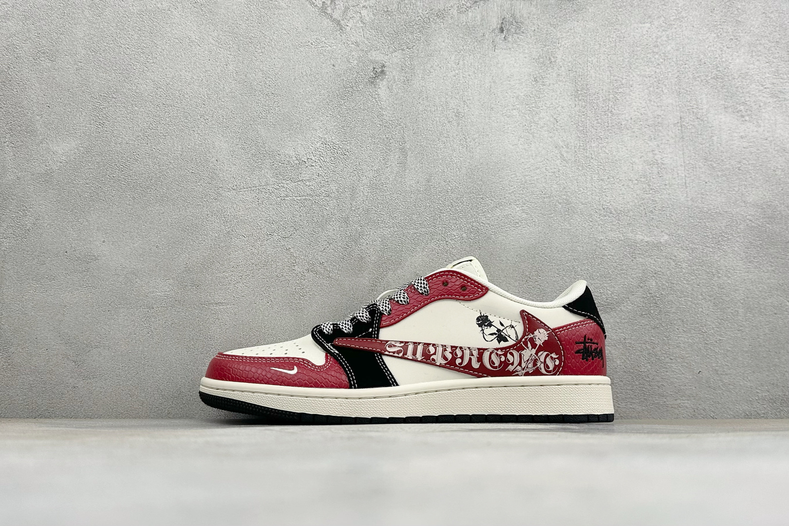 福利特价 Air Jordan 1 Low AJ1 乔1 联名 高端定制 倒钩低帮复古篮球鞋 #定制皮料 原厂3D打印 