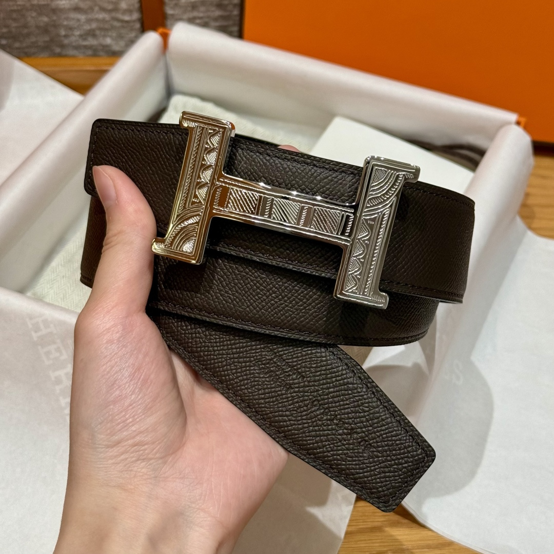 H家Touareg 皮带扣&双面皮腰 - 手工雕刻のユニークデザイン