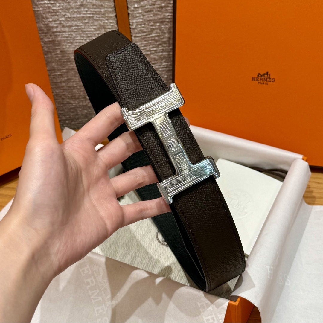 H家Touareg 皮带扣&双面皮腰 - 手工雕刻のユニークデザイン