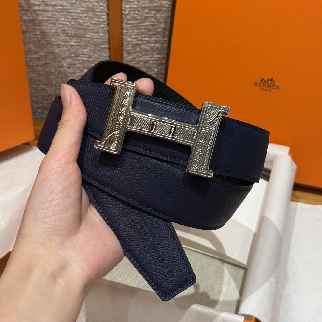 H家Touareg 皮带扣&双面皮腰 - 手工彫刻のユニークデザイン