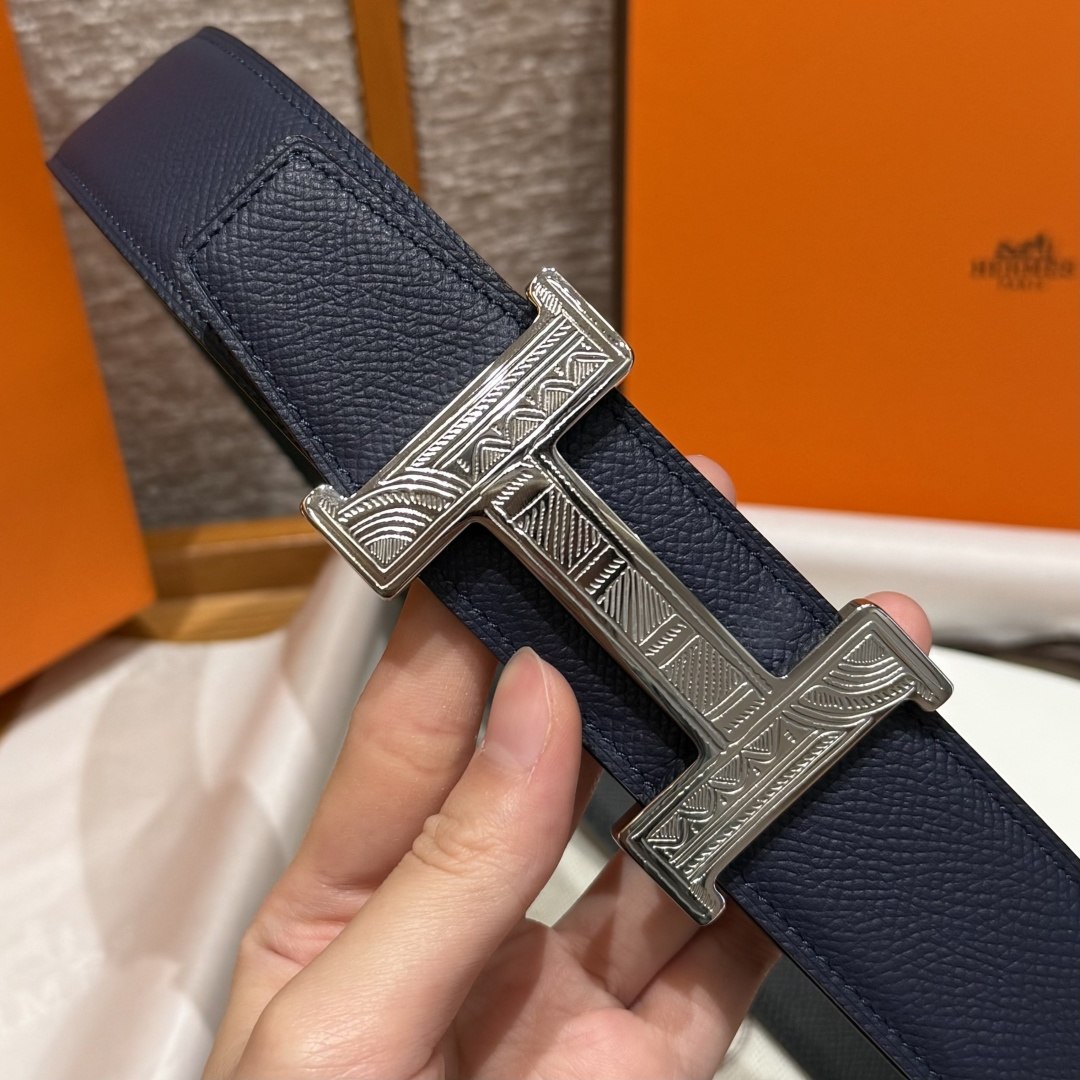 H家Touareg 皮带扣&双面皮腰 - 手工彫刻のユニークデザイン