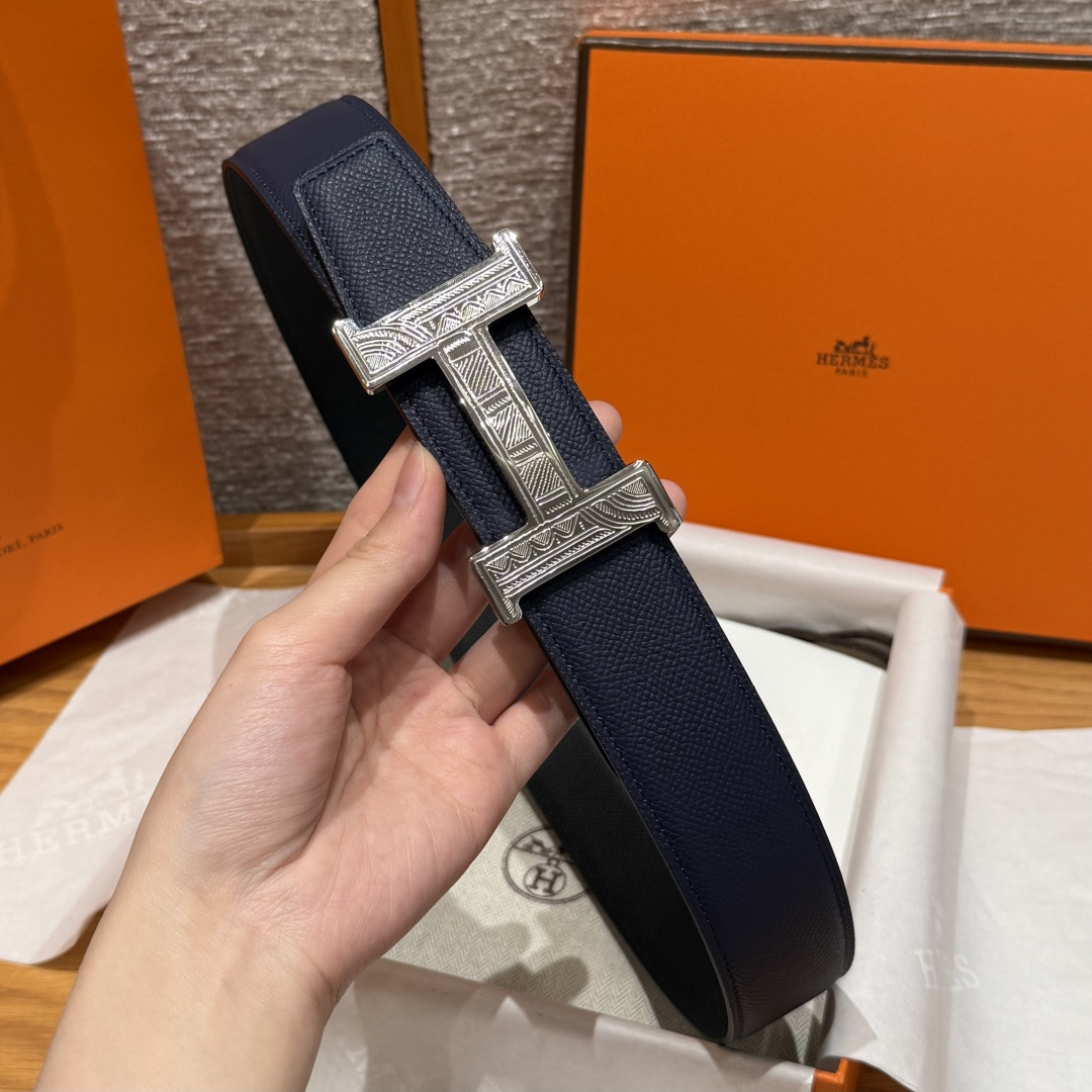 H家Touareg 皮带扣&双面皮腰 - 手工彫刻のユニークデザイン