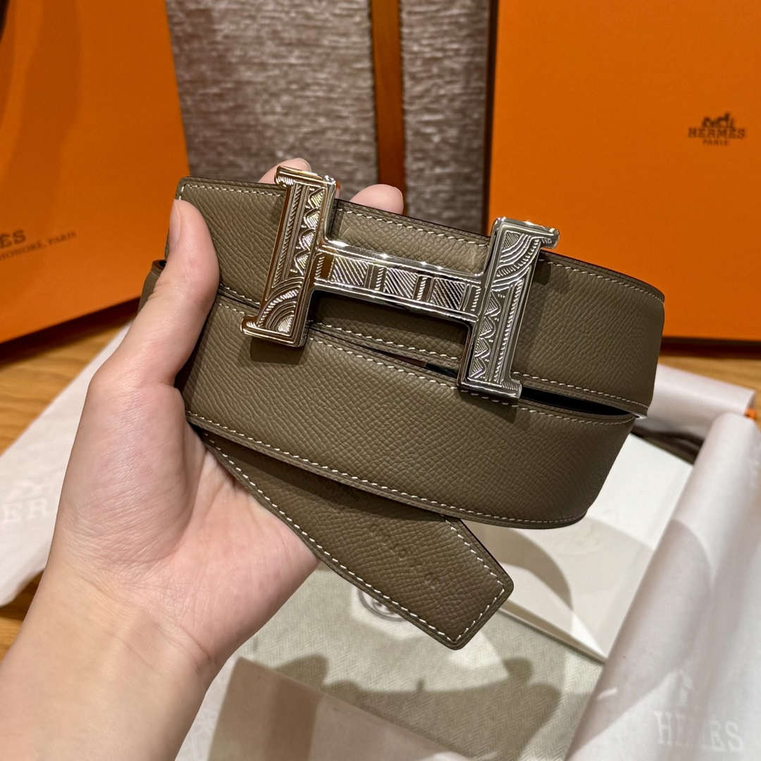 H家Touareg 皮带扣&双面皮腰 - 手工雕刻のユニークデザイン