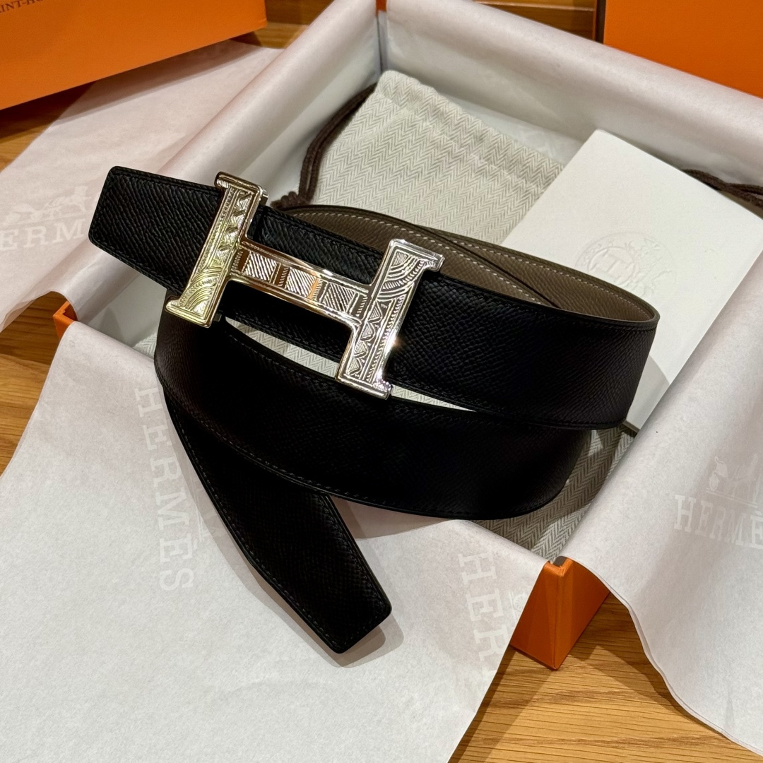 H家Touareg 皮带扣&双面皮腰 - 手工雕刻のユニークデザイン