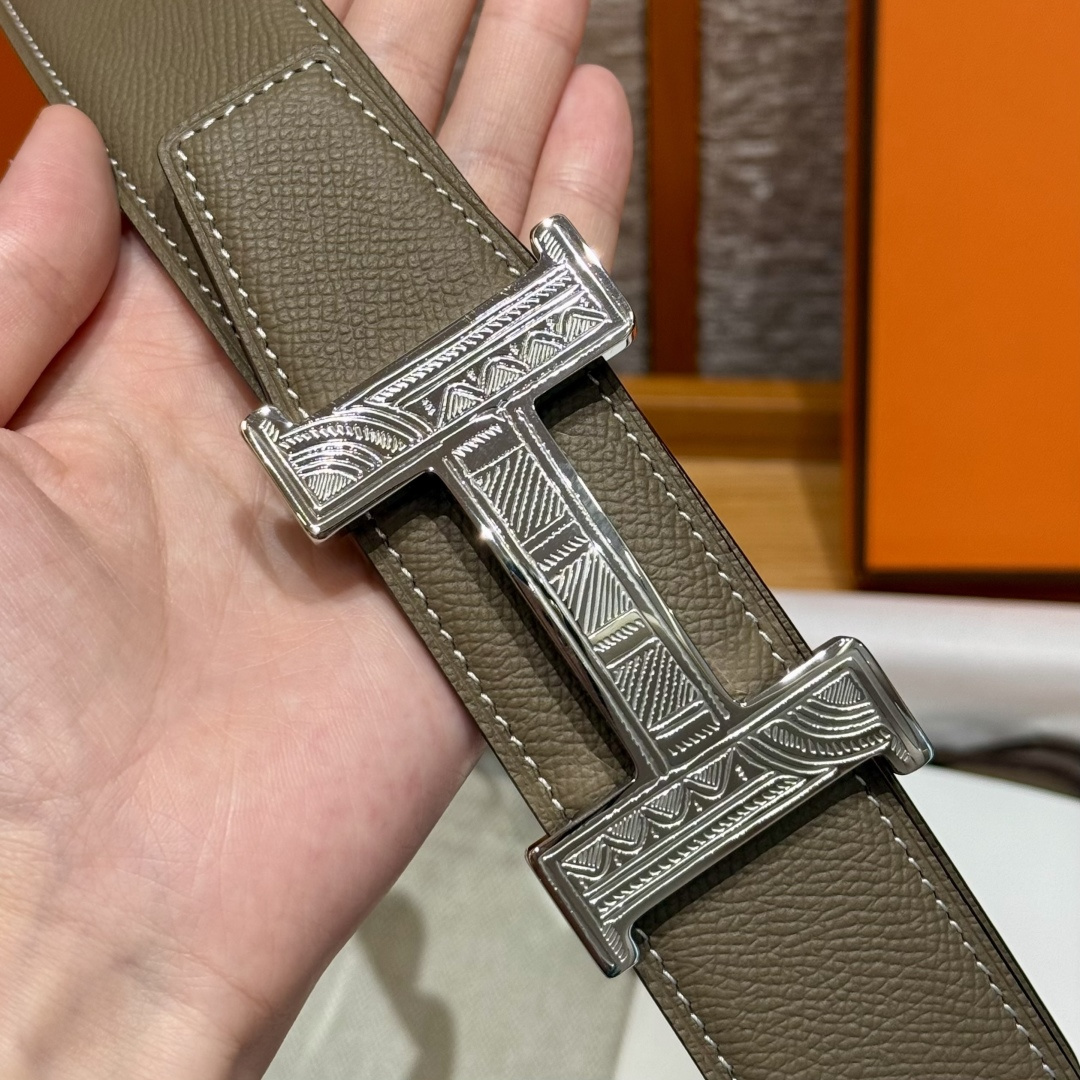 H家Touareg 皮带扣&双面皮腰 - 手工雕刻のユニークデザイン