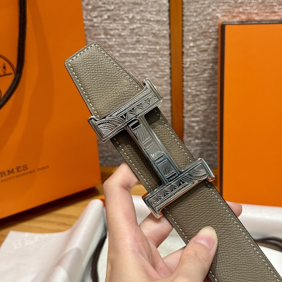 H家Touareg 皮带扣&双面皮腰 - 手工雕刻のユニークデザイン