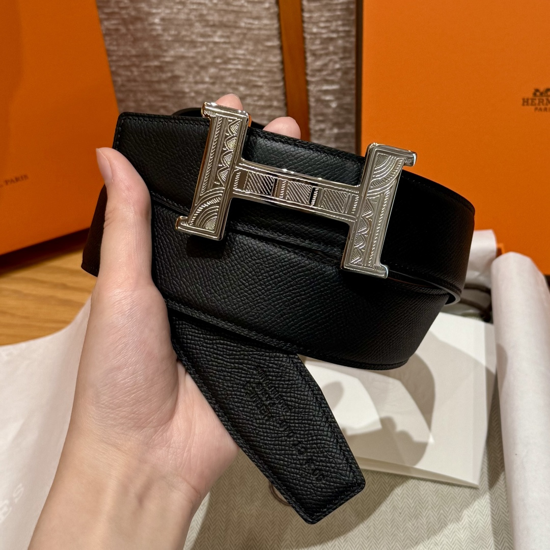 H家Touareg 皮带扣&双面皮腰 - 手工雕刻のユニークデザイン