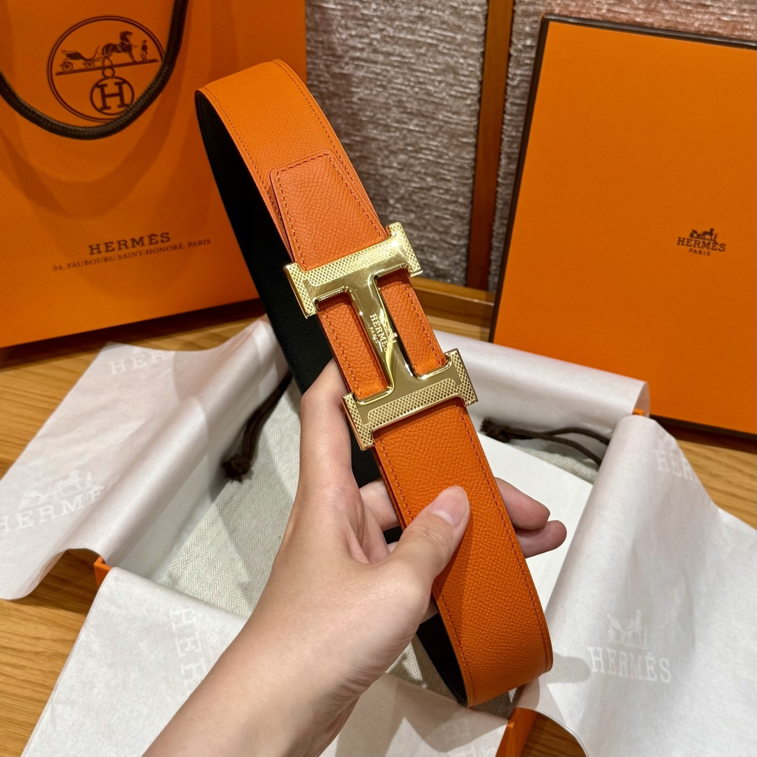 H家男士双面腰带 - 細部にこだわった3D立体デザイン