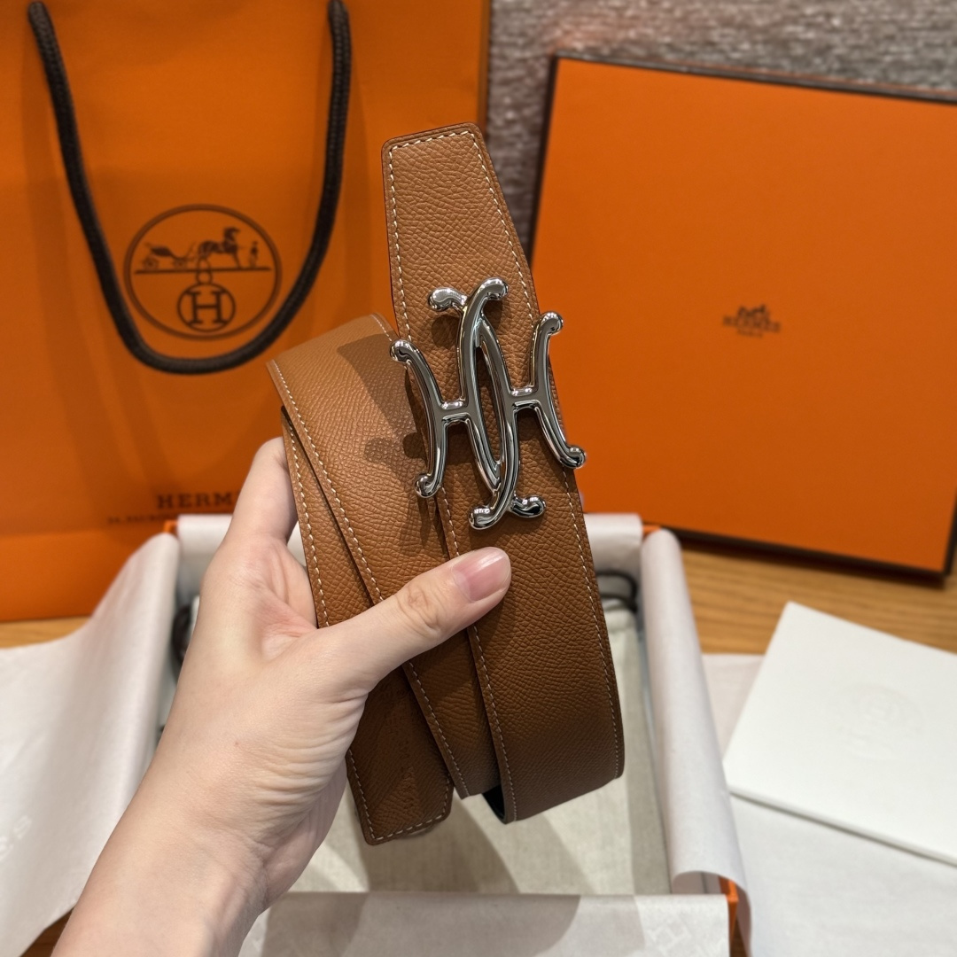 H家双面男款腰带 - スタイリッシュなビジネス＆カジュアル