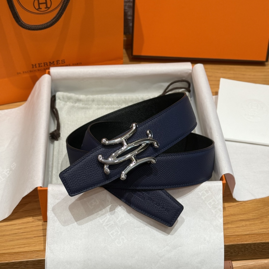 H家双面男款腰带 - スタイリッシュな2WAYデザイン