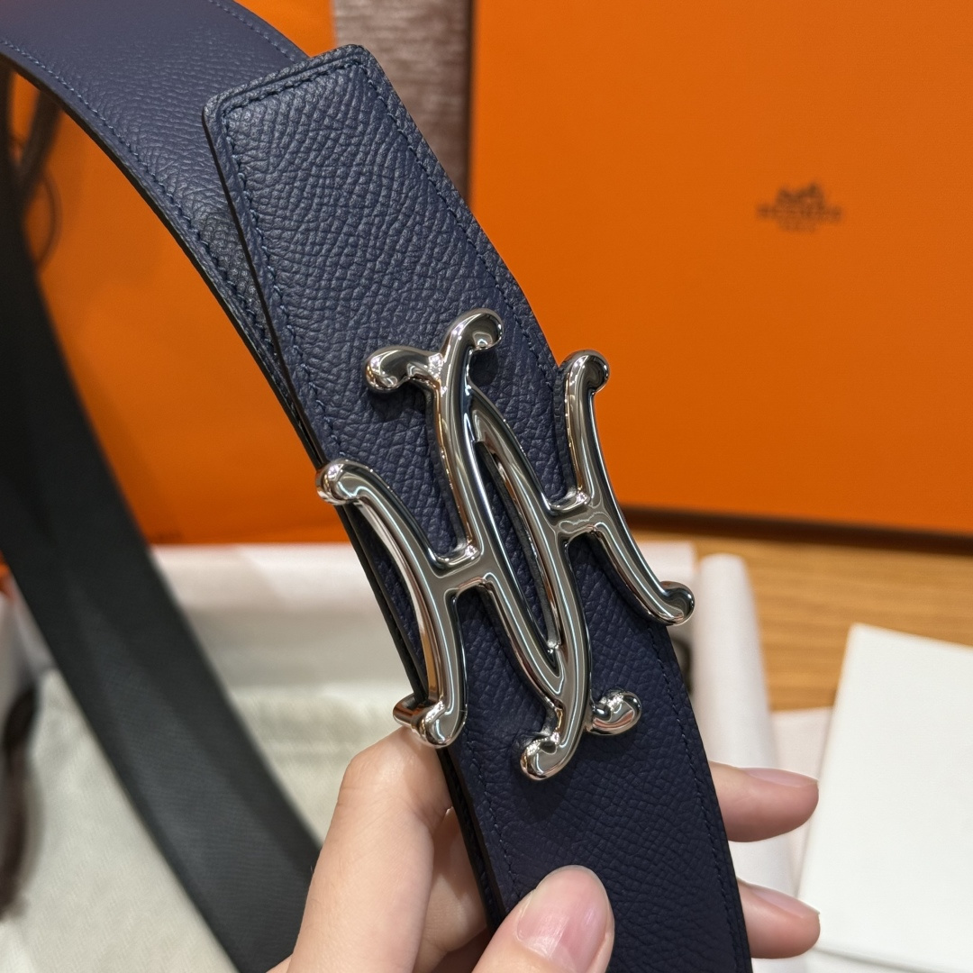 H家双面男款腰带 - スタイリッシュな2WAYデザイン