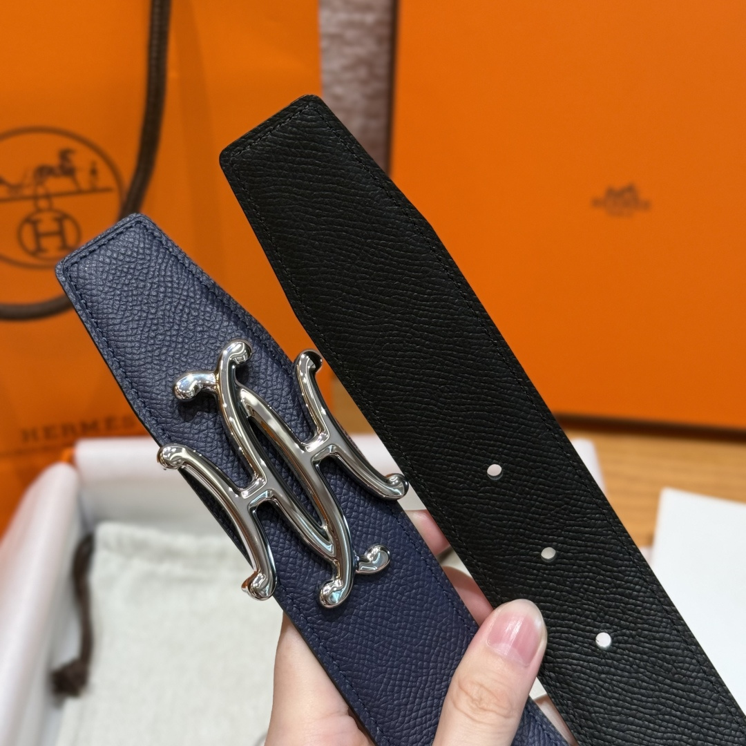 H家双面男款腰带 - スタイリッシュな2WAYデザイン