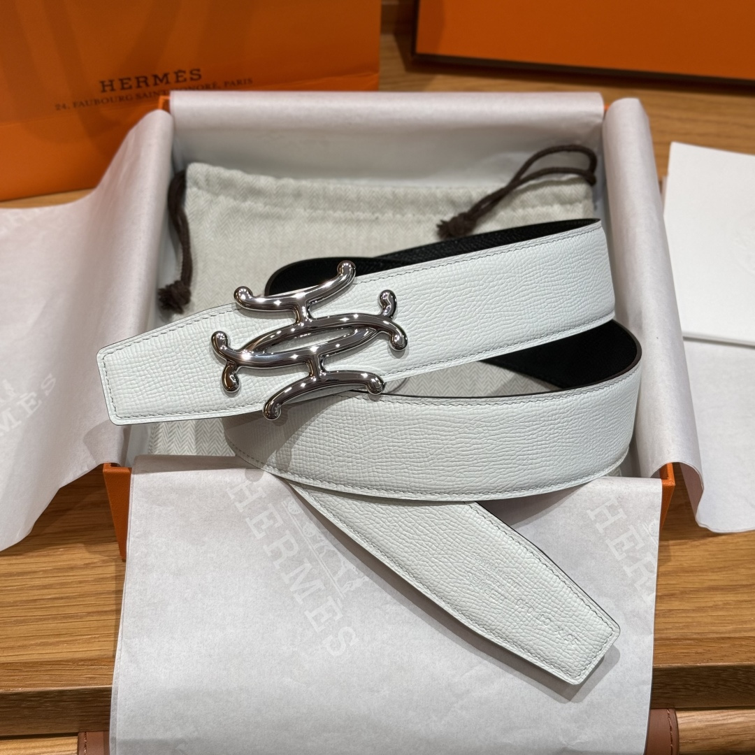 H家双面男款腰带 双面デザインでビジネスにもカジュアルにも最適