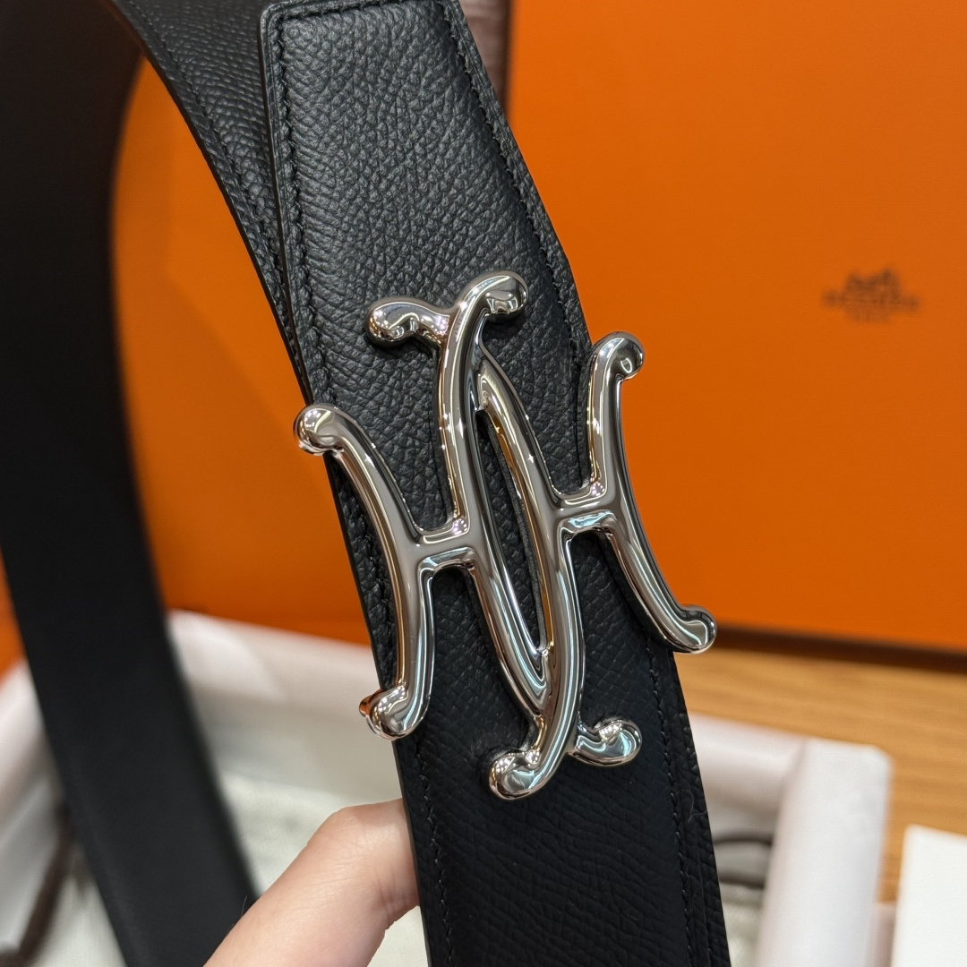 H家双面男款腰带 - シンプルでスタイリッシュなダブルフェイスデザイン