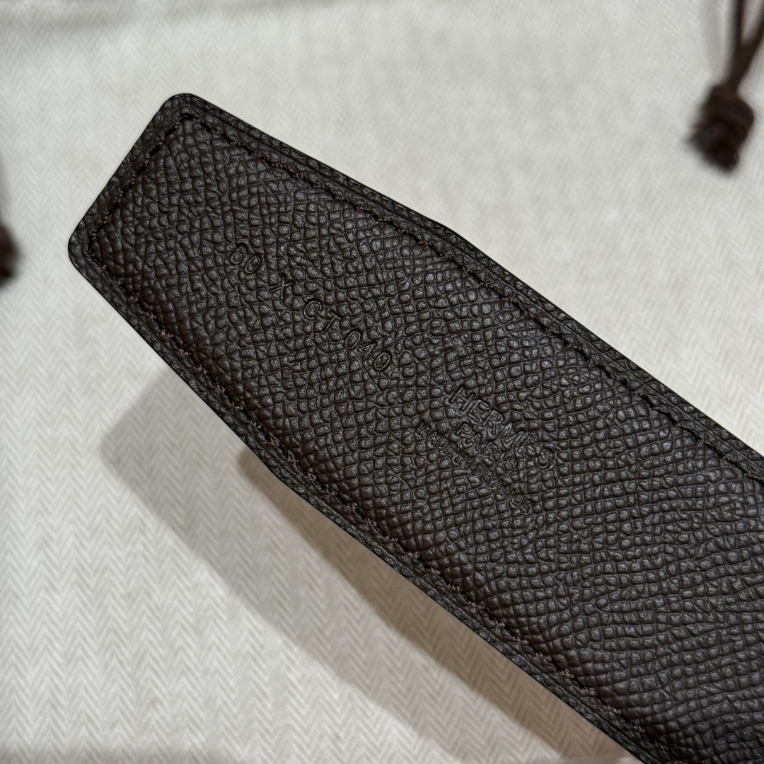 H家Quizz Ferme-Tout双面皮腰带 - フランス製エプソンレザー使用