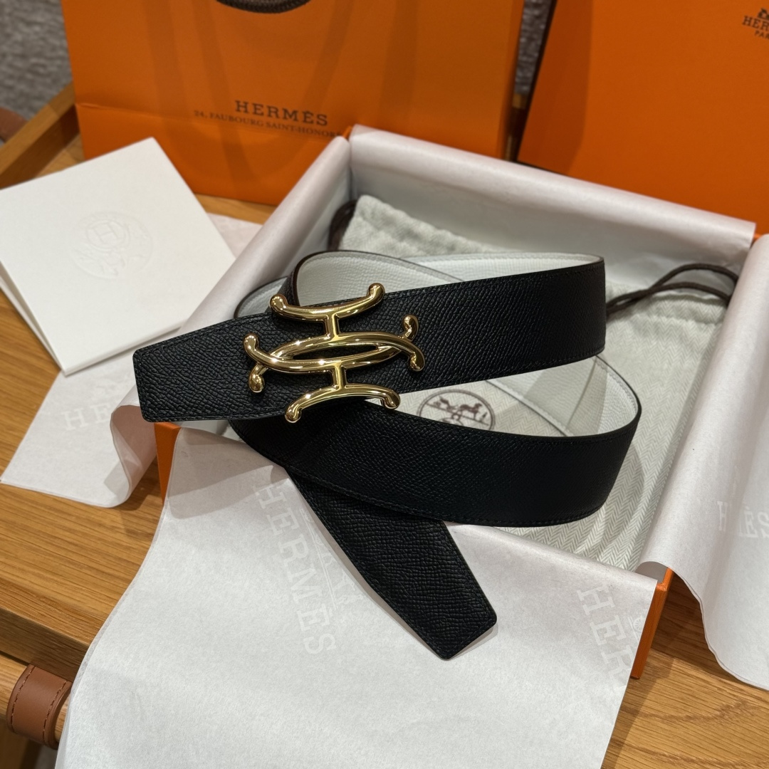 H家双面男款腰带 - 低調で大人の魅力を引き立てる