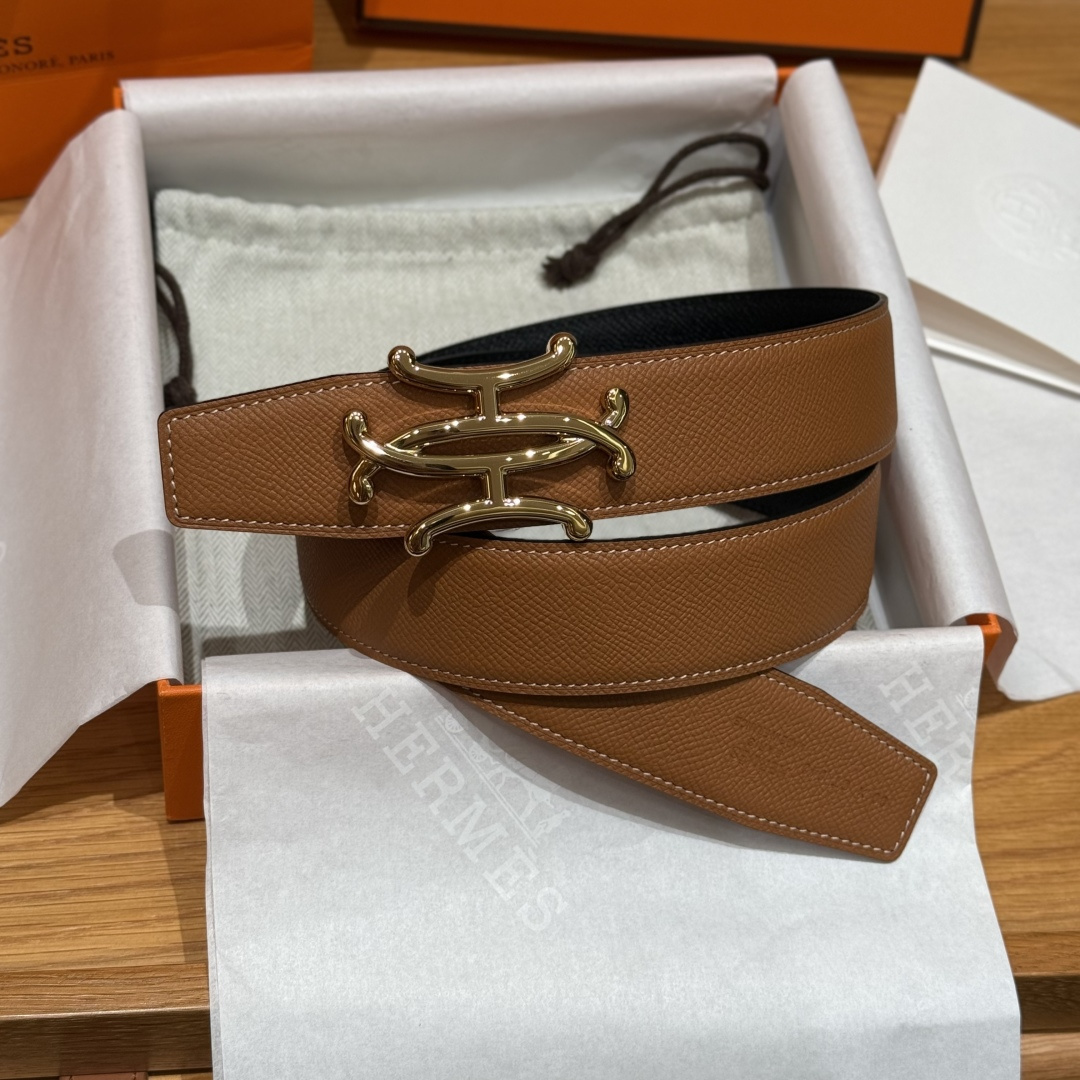 H家双面男款腰带 - 2way使用可能な高級デザイン